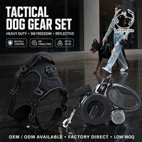 Ensemble Harnais et Laisse pour Grands Chiens – Gilet Tactique Anti-Traction Robuste avec Laisse Rétractable Réfléchissante Personnalisable
