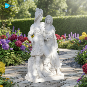Escultura de Mármol de Dos Diosas Clásicas <span class=keywords><strong>Guerreras</strong></span> Griegas Antiguas, Tallada a Mano, Estatua Duradera para Jardines Exteriores y Áreas Públicas - Product Image 2