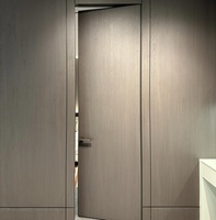 2025 nouveau luxe intérieur en bois massif affleurant tirer poignée de porte présuspendu conception unie entrée cachée dalle porte chambre porte invisible