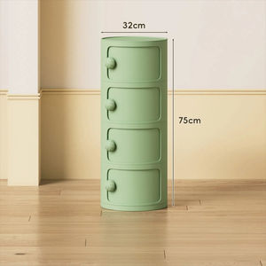 クラシックセレブリティシンプルモダンクリームキッズプラスチックボックスビン多層コスメティックベッドサイドテーブルリビングルームおもちゃ収納キャビネット - Product Image 6