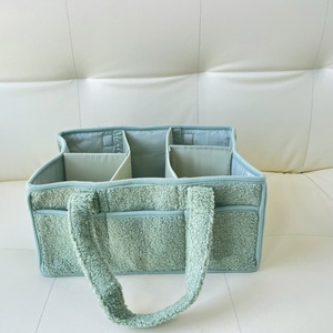 Gran oferta, organizador de pañales de bebé de tela de peluche para cambiador, bolsa Caddy para recién <span class=keywords><strong>nacido</strong></span>, cesta de almacenamiento para viaje en coche y guardería - Product Image 4