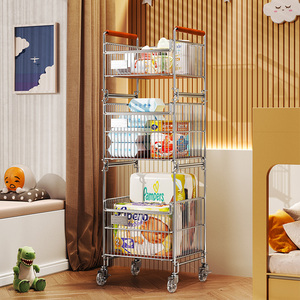 Estante <span class=keywords><strong>de</strong></span> almacenamiento para bebés, carrito pequeño móvil para dormitorio, estante <span class=keywords><strong>de</strong></span> almacenamiento <span class=keywords><strong>de</strong></span> aperitivos, carrito <span class=keywords><strong>de</strong></span> cuidado para recién nacidos, otros muebles para niños - Product Image 4