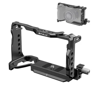 Aksesori kamera logam paduan aluminium, pengiriman hari yang sama untuk Sony A6700 PULUZ Metal Camera Cage Stabilizer Rig