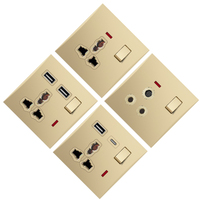 Interrupteurs muraux domestiques standard britanniques en gros, durables, ultra-fins, nouveau design, 16A 250V 45A, interrupteurs unipolaires, matériau PC