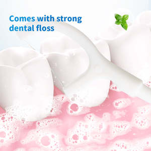 Одноразовая зубная щетка 5-в-1 с зубной пастой внутри, портативный дорожный набор с очистителем для языка, для отелей, самолетов, кемпинга - Product Image 4