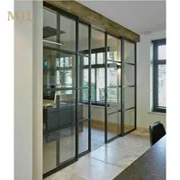 Moderne Binnendeuren Smalle Multi Slide Aluminium Geruisloze Glazen Schuifdeur Keuken