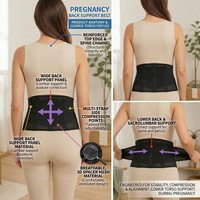 Ceinture de soutien de grossesse 3 en 1 entièrement réglable avec crochets et boucles détachables pour corriger la posture pendant la grossesse et soutenir l'abdomen