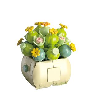 Gran oferta ABS plásticos MOC DIY ladrillos Rosa girasol ramo inmortal maceta lirio diente de león flor Mini Juguetes de bloques de construcción - Product Image 1