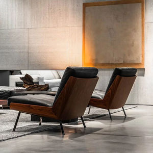 <span class=keywords><strong>Fauteuil</strong></span> d'Appoint Simple Atunus en Cuir et <span class=keywords><strong>Lin</strong></span>, Chaise de Salon à Pieds Métalliques, Structure en Bois Massif, <span class=keywords><strong>Fauteuil</strong></span> de Détente Sedie Soggiorno - Product Image 3