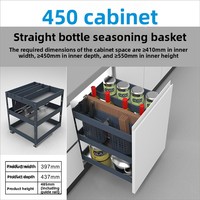 Étagère peu profonde coulissante de type tiroir pour armoire, en acier inoxydable et alliage d'aluminium, support à épices, design à montage inférieur, moderne et simple