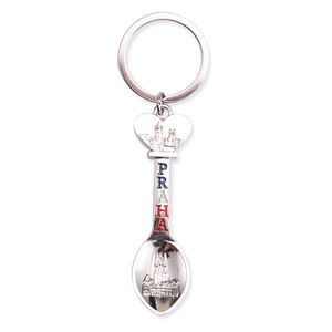Porte-clés en alliage de zinc avec drapeaux de pays, design personnalisé, petite cuillère artisanale en métal, souvenir unique, cadeau touristique pour la promotion - Product Image 2