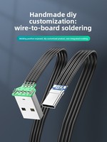 Câble USB-A vers Type-C USB 2.0 en silicone souple avec conception à double courbure pour voitures, smartphones, tablettes et PC