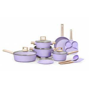 现代亮紫色不粘厨房炊具套装铝制厨具热销炊具家庭美味 - Product Image 1