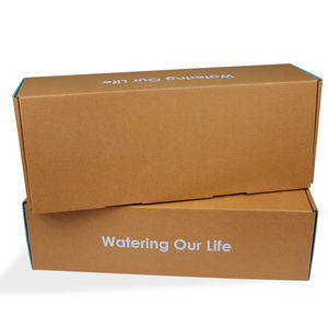 Kraft Brown Wellpappe Versand verpackung Box mit blauer Farbe innen und weißer Folie Stempel geprägt und matt laminiert - Product Image 6