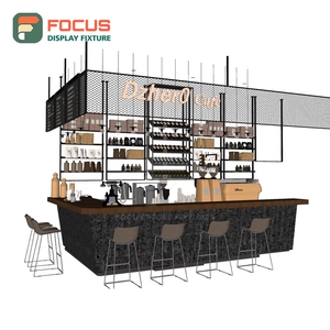 ชั้นวางสินค้ากาแฟแบบทนทาน โครงไม้เนื้อแข็ง สำหรับบริเวณรับสินค้าแบบนำกลับบ้าน ชั้นวางโชว์กาแฟหน้าร้าน - Product Image 3
