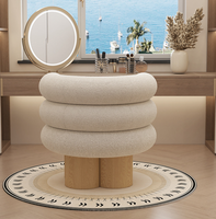 Fauteuil simple moderne en forme de fleur en bois de noyer naturel scandinave pour salon