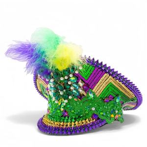 Sombrero de Capitán Steampunk con Pedrería y Logotipo Personalizado, Bajo MOQ, Ideal para Festivales de Disfraces y Desfiles de Boi <span class=keywords><strong>Bumba</strong></span> - Product Image 5