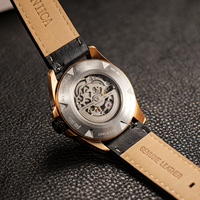 OBLVLO Montre automatique squelette pour homme de marque supérieure, étanche à 50 m, nouveau design, super lumineuse, montres mécaniques en cuir pour homme CAM