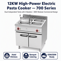 Cuiseur à pâtes électrique professionnel en acier inoxydable 12KW pour restaurants et équipements de restauration