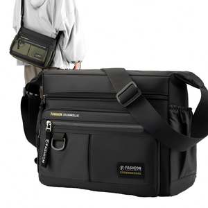 Sac messager en PU grande capacité multi-couches, léger, pratique, simple, imperméable, couleur unie, design tendance, vente en gros - Product Image 2