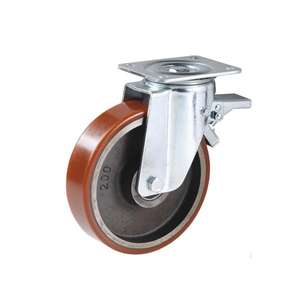 TTAKE RU0010309417649 Wheel with <b>cast</b> <b>iron</b> centre, with swivel support in pressed and galvanized sheet metal <b>plate</b>, heavy - Product Image 1