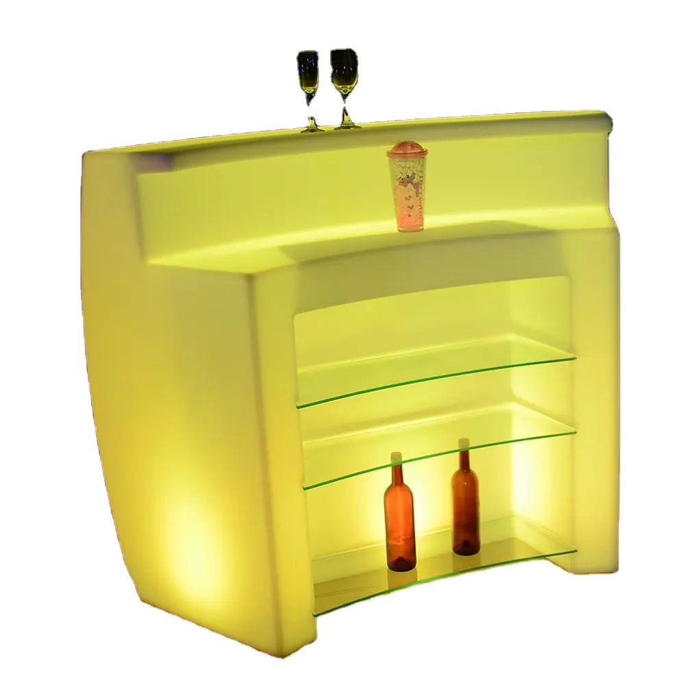 Mostrador de bar para exteriores, portátil, comercial, para el hogar, vino, diseño moderno, barra iluminada led