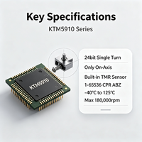 Encodeur magnétique d'angle absolu 24 bits CONNTEK KTM5910 SMT, capteur TMR haute précision, double ADC 16 bits 2 MHz, SPI 36 MHz, un bouton