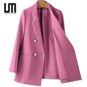 Liu Ming moda coreana 2024 Trending donna Outwear Office Lady Blazer manica lunga tasche larghe cappotto giacca