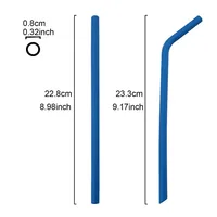 Pailles à boire en silicone modernes, portables, écologiques, droites et courbées, couleurs bonbon, accessoires de bar pour mariage
