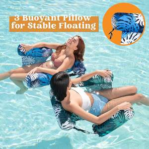 Flotador Inflable de Doble Uso para Piscina, PVC, Plegable, con Respaldo, Sofá Flotante con Malla, Experiencia Flotante Cómoda - Product Image 4
