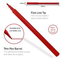 Promotion non toxique 2 mm pointe fine ligne papeterie lavable peinture marqueurs encre à base d'eau aquarelle stylo avec logo personnalisé