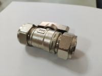 Vanne à boisseau sphérique en laiton D1034 avec poignée en T et écrou, vanne d'eau manuelle, support OEM, port 20MM, pression 16 BAR, joint PTFE