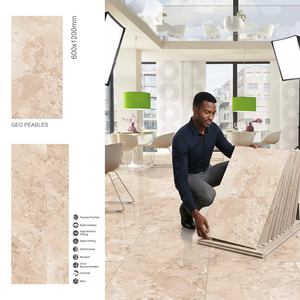 Carreaux de porcelaine polie Daina Beige Ivoire 600x1200mm, aspect bois numérique et marbre, pour murs et sols - Product Image 4
