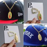 Épingle de casquette de baseball en métal plaqué or personnalisée avec un design mexicain imprimé à l'écran et une finition peinte
