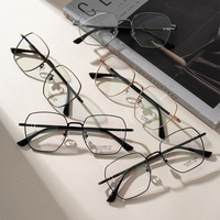 Monturas de Gafas Metálicas Pentagonales Personalizadas, Modernas, Elegantes, de Alta Calidad, Duraderas y Ligeras para Unisex, para Todas las Formas de Rostro