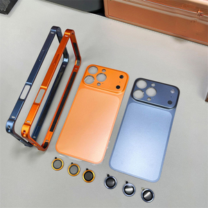 Étui fin en alliage d'aluminium de couleur originale pour <span class=keywords><strong>iPhone</strong></span> 16 15 14 13 Pro Max, film protecteur arrière pour le dos, changement en 17 - Product Image 1