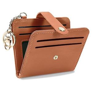 Portefeuille court pour femme avec blocage RFID, fermeture à glissière, doublure en cuir, matériau PU, multifonctionnel, porte-cartes de crédit, porte-monnaie - Product Image 5