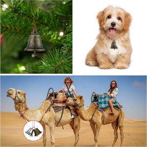 Lonceng sapi Vintage, Gantungan pintu kuda domba Grazing emas perak, lonceng banyak warna, unta anjing pertanian pedesaan - Product Image 3