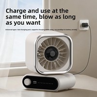 Nouveau ventilateur portable haute vitesse à turbine, grand flux d'air, pour extérieur, rechargeable USB, moteur sans balais, affichage numérique intelligent