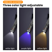 Stylo-lampe étanche personnalisé avec clip, rechargeable USB-C, LED à focalisation réglable (blanc/jaune/UV), lampe de poche pour inspection médicale