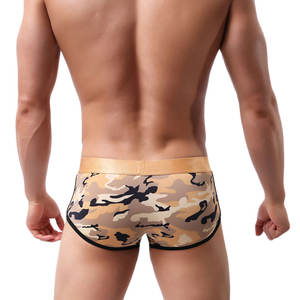 Calzoncillos Bóxer estampados para hombre, Algodón puro, estampado de camuflaje, <span class=keywords><strong>gay</strong></span>, ropa interior de cintura media - Product Image 4