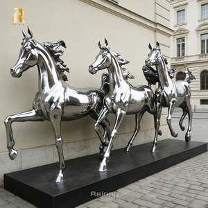 Escultura de <span class=keywords><strong>Caballo</strong></span> Árabe de Acero Inoxidable Grande, Diseño Personalizado RELONG, para Decoración de Exteriores - Product Image 1