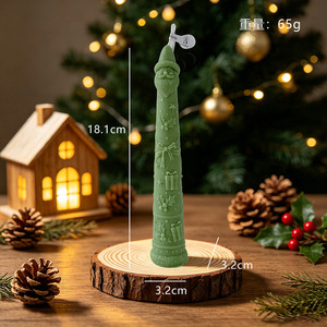 Santa Claus Head Christmas <b>Candle</b> Machine-Made Soy Wax Pillar <b>Red</b> Green Cream Modern Glass Jar Holiday Home Decor Festive Gift - Product Image 6