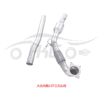 Cocok untuk Volkswagen Scirocco 2.0T 1.4T tahun 2009-2016, Pipa Knalpot Kinerja Tinggi 200 Mesh Catalyst 304SUS