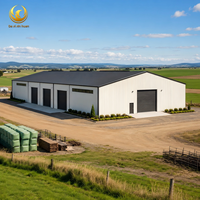 Bâtiment de ferme préfabriqué en acier pour bétail, abri pour animaux d'élevage, hangar pour ferme laitière, conception de ventilation, solution personnalisée