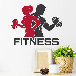 Adesivi murali per allenamento FITNESS <span class=keywords><strong>palestra</strong></span> soggiorno camera da letto decorazione carta da parati autoadesiva PVC adesivi murali - Product Image 2