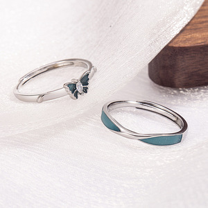 New Minimalist Geometric <strong>Bow</strong> Adjustable Couple <strong>Ring</strong> Suitable for Weddings, Gift Giving, Gatherings, and Daily Wear - Product Image 2