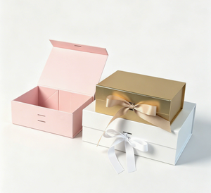 Multi-color Eco-Friendly High-End Foldable Magnetic Gift Boxes Four-Color Printing Made Thick Rigid Cardboard Integrated Box - Product Image 1