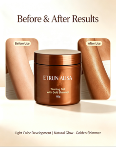 ETRUN ALISA Private Label Gel de bronceado intensivo Sunbed Loción de bronceado para bronceado natural sin arrugas con brillo dorado - Product Image 4
