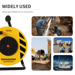 Enrouleur de câble automatique 30/50M <span class=keywords><strong>avec</strong></span> 4 prises UK, support trépied réglable, prise universelle, extrémité mâle BS, extrémité femelle IEC - Product Image 3